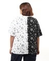 Shop Women's Black & White All Over Printed Oversized Plus Size T-shirt-Design