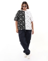 Shop Women's Black & White All Over Printed Oversized Plus Size T-shirt-Full