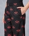Shop Women's Black All Over Printed Wide Leg Pyjamas