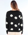 Shop Women's Black All Over Printed Oversized Sweater-Full