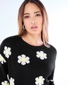 Shop Women's Black All Over Printed Oversized Sweater