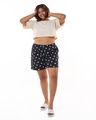 Shop Women's Black All Over Printed Plus Size Boxer Shorts-Full