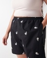 Shop Women's Black All Over Printed Plus Size Boxer Shorts