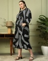 Shop Women's Black All Over Printed Plus Size Flared Maxi Dress-Design