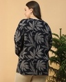 Shop Women's Black & White All Over Leafy Printed Plus Size Top-Full
