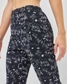 Shop Women's Black All Over Printed Slim Fit Flared Pants
