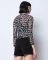 Shop Women's Black All Over Printed Slim Fit Short Top-Design