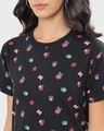 Shop Women's Black All Over Printed T-shirt
