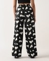 Shop Women's Black All Over Printed Wide Leg Pyjamas-Design