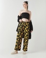 Shop Women's Black All Over Printed Wide Leg Pyjamas-Full