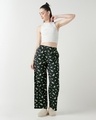 Shop Women's Black All Over Printed Wide Leg Pyjamas-Full