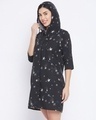 Shop Women's Black All Over Star Printed Night Dress-Full
