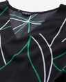 Shop Women's Black And Green Abstract Print A Line Dress