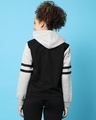 Shop Women's Black & Grey Color Block Denim Hooded Jacket-Design