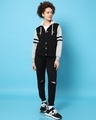 Shop Women's Black & Grey Color Block Denim Hooded Jacket-Full