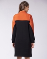 Shop Women's Black and Orange Color Block Jumper Dress-Design