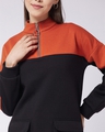 Shop Women's Black and Orange Color Block Jumper Dress-Full