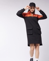 Shop Women's Black and Orange Color Block Jumper Dress