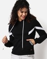 Shop Women's Black & White Hooded Sweatshirt-Front