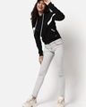 Shop Women's Black & White Hooded Sweatshirt