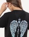 Shop Women's Black Angel Wings Graphic Printed Boyfriend T-shirt