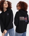 Shop Women's Black Anti Hero Graphic Printed Oversized Zipper Hoodie-Front