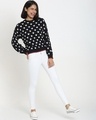 Shop Women's Black AOP Flat Knit Oversized Sweater-Full
