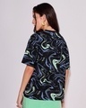 Shop Women's Black AOP Oversized Plus Size T-shirt-Design