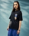 Shop Women's Black Apollo Graphic Printed Oversized T-shirt-Design
