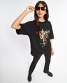 Shop Women's Black Archangel Graphic Printed Oversized T-shirt-Full