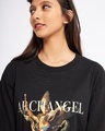 Shop Women's Black Archangel Graphic Printed Oversized T-shirt