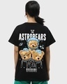 Shop Women's Black Astro Bear W Graphic Printed Boyfriend T-shirt-Design