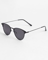 Shop Women's Black Aviator Polarised Lens Sunglasses-Full