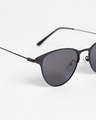 Shop Women's Black Aviator Polarised Lens Sunglasses