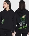 Shop Women's Black Bad Guy Billie Graphic Printed Oversized Hoodie-Front