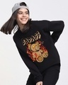Shop Women's Black Badass Graphic Printed Oversized Sweatshirt-Front