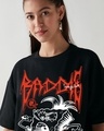 Shop Women's Black Baddies Graphic Printed Oversized T-shirt