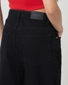 Shop Women's Black Distressed Washed Straight Fit Jeans