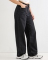 Shop Women's Black Baggy Straight Fit Jeans-Design