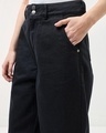 Shop Women's Black Baggy Tapered Fit Jeans