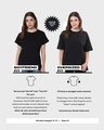 Shop Women's Black Be Curious Graphic Printed Oversized T-shirt-Full