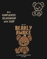 Shop Women's Black Bearly Awake Graphic Printed Oversized T-shirt
