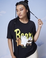 Shop Women's Black Bears In The City Graphic Printed Oversized T-shirt