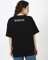 Shop Women's Black Beauty Eye Contact Graphic Printed Oversized T-shirt-Full