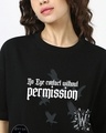 Shop Women's Black Beauty Eye Contact Graphic Printed Oversized T-shirt