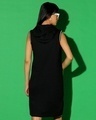Shop Women's Black Slim Fit Hoodie Dress-Design
