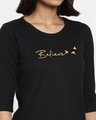 Shop Women's Black Believe Slim Fit T-shirt