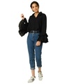 Shop Women's Black Bell Sleeve Shirt-Full