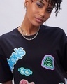 Shop Women's Black Bello Minion Graphic Printed Oversized T-shirt