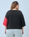 Shop Women's Black & Red Smiling Mickey Graphic Printed Oversized Plus Size Short Top-Full